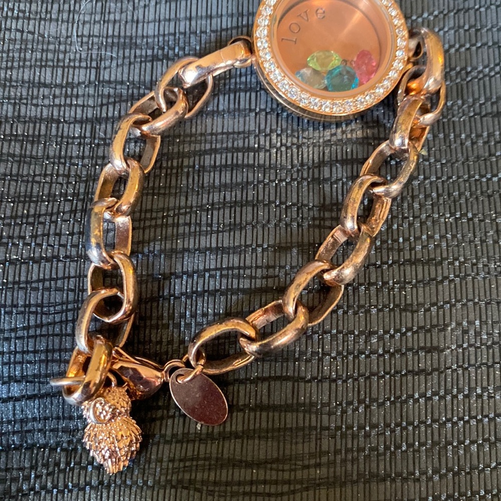 Origami Owl rose gold bracelet